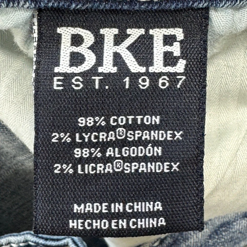 BKE Mens Carter Straight Stretch Blue Denim Jeans 36x32 Meas: 36x30